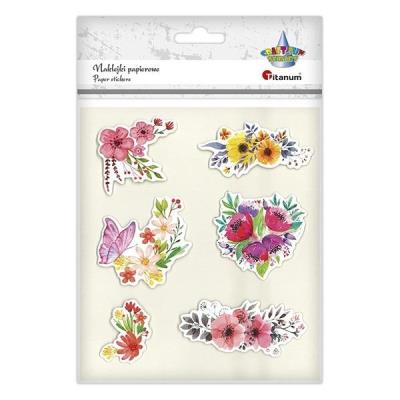 Opakowanie Naklejki papierowe 3D bukiety akwarelowe mix 6szt.