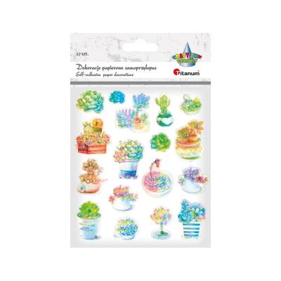 Opakowanie Naklejki papierowe 3D kaktusy 17szt