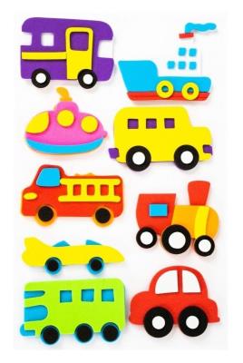 Opakowanie Naklejki papierowe 3D - Pojazdy