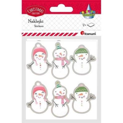 Opakowanie Naklejki papierowe bałwanki