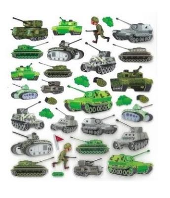 Opakowanie Naklejki papierowe - Czołgi 33szt