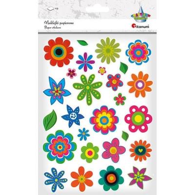 Opakowanie Naklejki papierowe kwiaty mix 54szt.