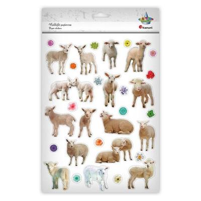 Opakowanie Naklejki papierowe owce, kwiaty 31szt.