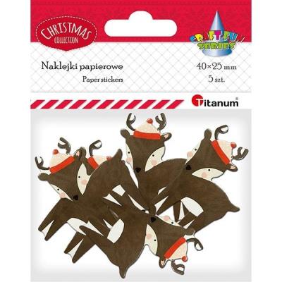 Opakowanie Naklejki papierowe renifery 25x40mm 5szt