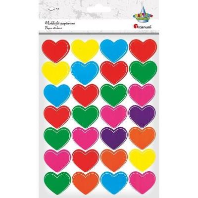 Opakowanie Naklejki papierowe serca 56szt.