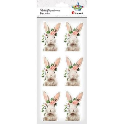 Opakowanie Naklejki papierowe zając 6szt.