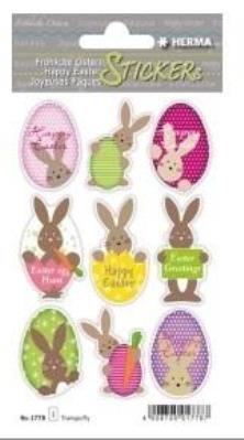 Opakowanie Naklejki papierowe zające z pisankami