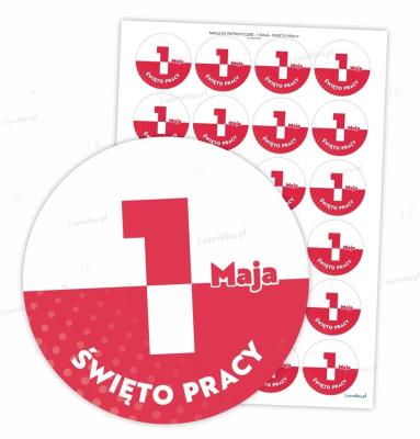 Opakowanie Naklejki patriotyczne - 1 maja 40mm 24szt