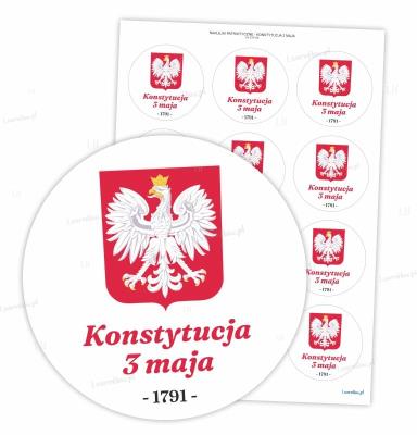 Opakowanie Naklejki patriotyczne - święto konstytucji 60mm 24
