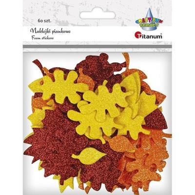 Opakowanie Naklejki piankowe liście mix 60szt.