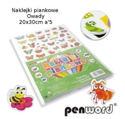 Opakowanie Naklejki piankowe owady 20x30cm 5szt