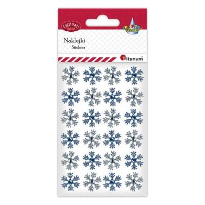 Opakowanie Naklejki płatki śniegu z kryształkiem 24szt