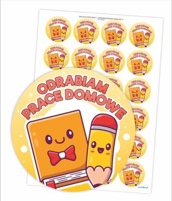 Opakowanie Naklejki pochwały - Odrabiam prace domowe 24szt