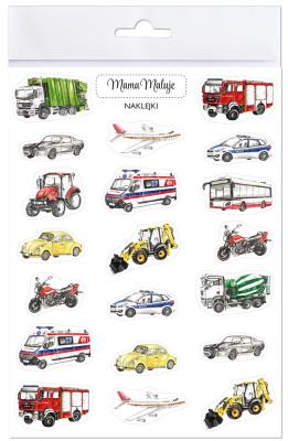 Naklejki Pojazdy. Wydawca: Mama Maluje. SmakLiter.pl Opakowanie Naklejki Pojazdy