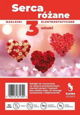 Opakowanie Naklejki Serca Różane 3szt