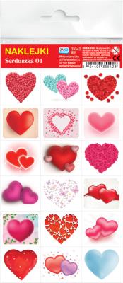Opakowanie Naklejki. Serduszka