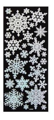 Naklejki śnieżynki 27szt. Wydawca: Dalprint. SmakLiter.pl Opakowanie Naklejki śnieżynki 27szt