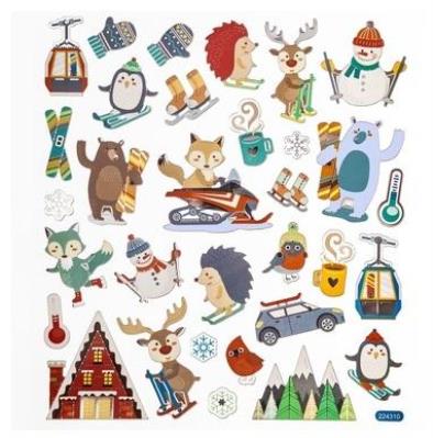 Naklejki sporty zimowe 32szt. Wydawca: Dalprint. SmakLiter.pl Opakowanie Naklejki sporty zimowe 32szt