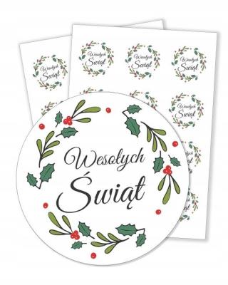 Opakowanie Naklejki świąteczne białe 6cm 24szt