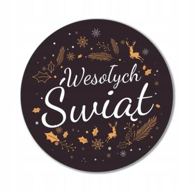 Opakowanie Naklejki świąteczne czarne 6cm 24szt