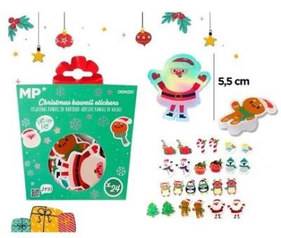 Opakowanie Naklejki świąteczne kawaii (24szt)