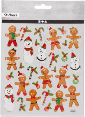 Opakowanie Naklejki świąteczne na prezenty pierniki różne formaty 1 arkusz edycja limitowana