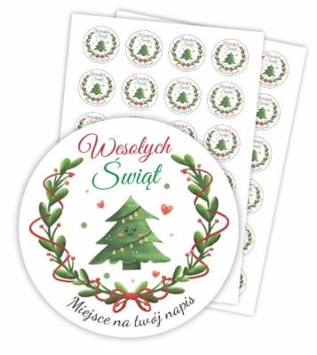 Opakowanie Naklejki świąteczne + napisy 48szt