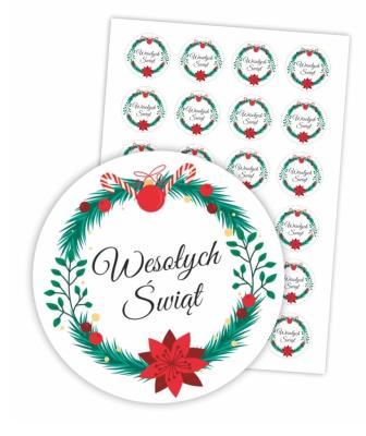 Opakowanie Naklejki świąteczne - Wesołych Świąt 01 24szt.