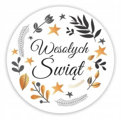 Opakowanie Naklejki świąteczne złote 4cm 48szt