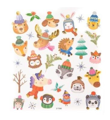 Naklejki świąteczne zwierzaki 29szt. Wydawca: Dalprint. SmakLiter.pl Opakowanie Naklejki świąteczne zwierzaki 29szt
