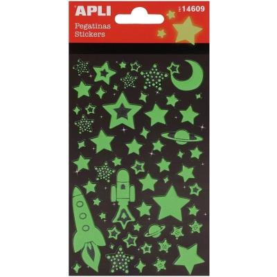 Opakowanie Naklejki świecące gwiazdy zielone
