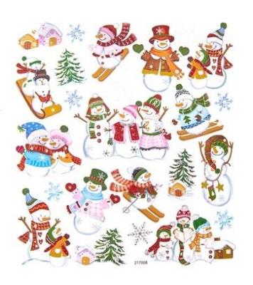 Opakowanie Naklejki wesołe bałwanki, 24szt