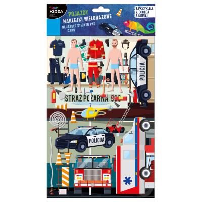 Opakowanie Naklejki wielorazowe Kidea pojazdy