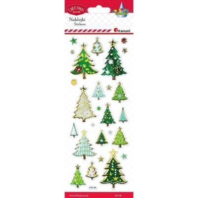 Opakowanie Naklejki wypukłe choinki 26szt