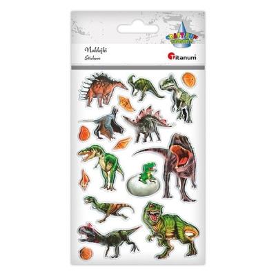 Opakowanie Naklejki wypukłe miękkie dinozaury mix 17szt
