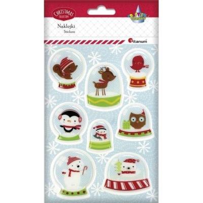 Opakowanie Naklejki wypukłe miękkie kule śnieżne 8szt