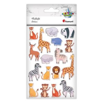 Opakowanie Naklejki wypukłe zwierzęta afrykańskie 17szt