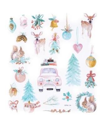 Opakowanie Naklejki z brokatem jolly chrismas 23szt