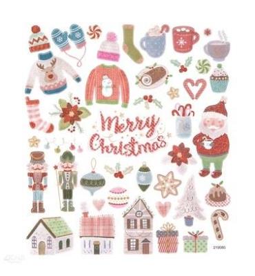 Naklejki z brokatem przytulne święta 43szt. Wydawca: Dalprint. SmakLiter.pl Opakowanie Naklejki z brokatem przytulne święta 43szt