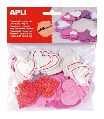 Opakowanie Naklejki z brokatem serca 52szt