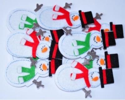 Opakowanie Naklejki z filcu bałwanki 10szt