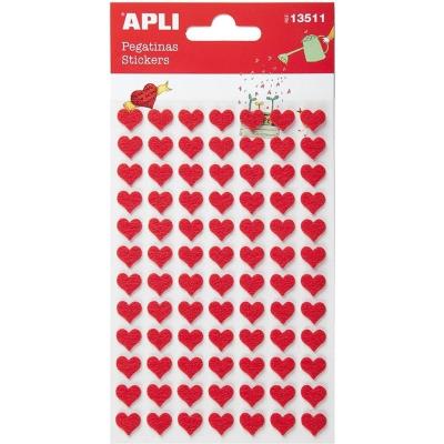 Opakowanie Naklejki z filcu czerwone serca 84szt