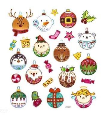 Naklejki z kryształkami bombki 25szt. Wydawca: Dalprint. SmakLiter.pl Opakowanie Naklejki z kryształkami bombki 25szt