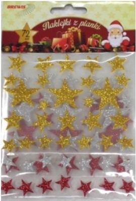 Opakowanie Naklejki z pianki gwiazdki 72szt