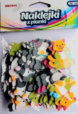 Naklejki z pianki Koty 36szt. Wydawca: Brewis. SmakLiter.pl Opakowanie Naklejki z pianki Koty 36szt