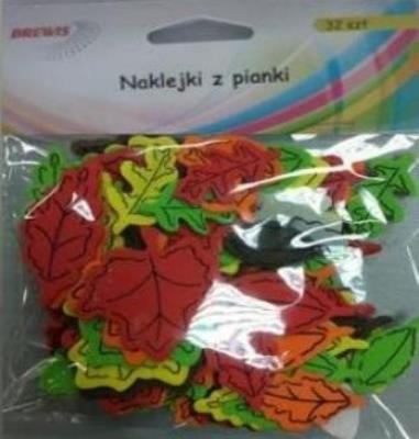 Naklejki z pianki liście 32szt. Wydawca: Brewis. SmakLiter.pl Opakowanie Naklejki z pianki liście 32szt