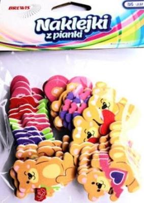 Naklejki z pianki Misie z sercem 36szt. Wydawca: Brewis. SmakLiter.pl Opakowanie Naklejki z pianki Misie z sercem 36szt