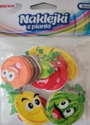 Opakowanie Naklejki z pianki owocowe buźki 22szt