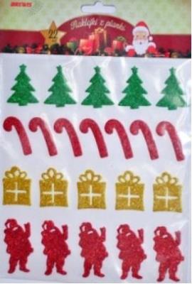 Opakowanie Naklejki z pianki z brokatem 22szt