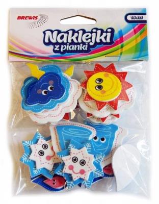 Opakowanie Naklejki z pianki z brokatem pogoda 18szt